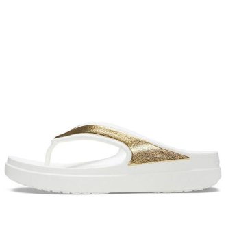 Papuci Crocs (WMNS) cu talpă groasă White Gold „White Gold” 206919-100