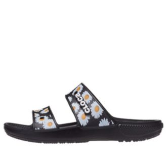 Papuci sport Crocs Daisy, ușori, rezistenți la uzură, unisex, negru, alb 207284-0ZI