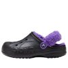 Saboți Crocs Baya căptușiți cu curea Fuzz „Black Purple” 20663309V