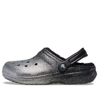 Saboți Crocs Classic cu sclipici „Black Silver” 205842-067