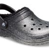 Saboți Crocs Classic cu sclipici „Black Silver” 205842-067