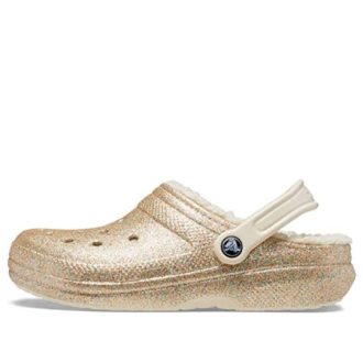 Saboți Crocs Classic cu sclipici „Gold” 504271