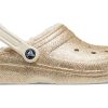 Saboți Crocs Classic cu sclipici „Gold” 504271
