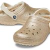 Saboți Crocs Classic cu sclipici „Gold” 504271