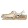 Saboți Crocs Classic cu sclipici „Gold White” 205842-93S