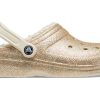 Saboți Crocs Classic cu sclipici „Gold White” 205842-93S