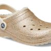 Saboți Crocs Classic cu sclipici „Gold White” 205842-93S