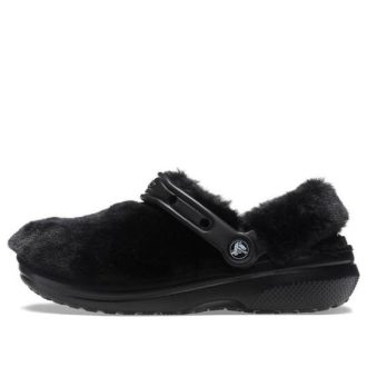 Saboți Crocs Classic Fur Sure Slip On „Negri” 207303-001