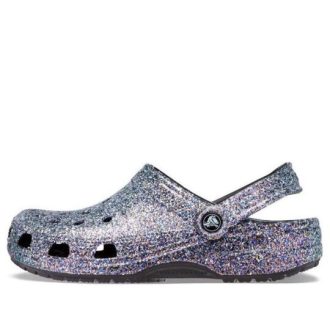 Saboți Crocs Classic Glitter „Silver Multi” 205942-0C4