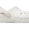 Saboți Crocs Classic Lined Geometric „Albi” 210069-100