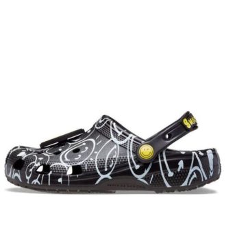 Saboți Crocs Classic Smiley World „Alb Negru” 207971-0C4