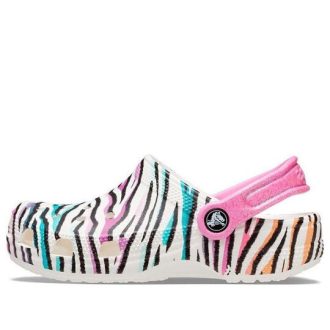 Saboți Crocs (GS) Classic Animal Print „White Multi” 207600-94S