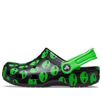 Saboți Crocs (GS) Classic Easy Icon „Black Green” 207599-001