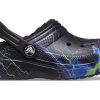 Saboți Crocs (GS) Classic Fuzz-Lined „Black Lightning” 207322-0C4