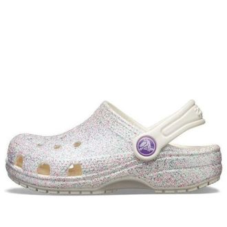 Saboți Crocs (GS) Classic Glitter „Silver White” 205441-159