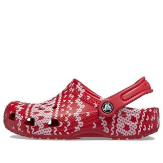 Saboți Crocs (GS) Classic Holiday Pulover „Red White” 209221-90H
