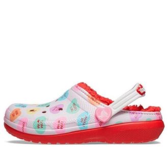 Saboți Crocs (GS) Classic Lined Elevated Sweethearts „Red White” 207738-119