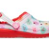 Saboți Crocs (GS) Classic Lined Elevated Sweethearts „Red White” 207738-119