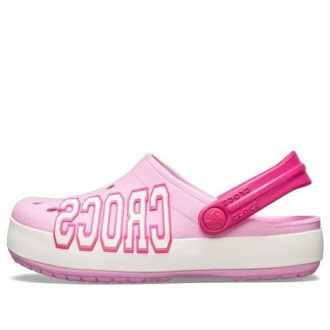 Saboți Crocs (GS) Crocband Logo „Pink White” 205533-6I2