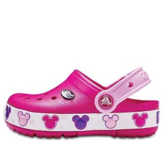 Saboți Crocs (GS) Crocband Mickey Fun Lab Lights „Pink White” 204994-6X0