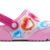 Saboți Crocs (GS) Fun Lab Heart Lights „Pink Blue” 205648-6I2