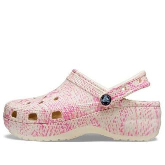 Saboți Crocs (WMNS) Classic Platform Snake Print „Roz” 207328-2Y3