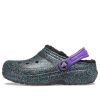 Saboți cu căptușeală Crocs (GS) Classic „Black Purple Sparkles” 205937-9BD