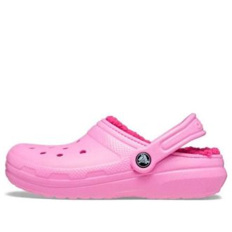 Saboți cu căptușeală Crocs (GS) Classic „Taffy Pink” 207010-6SW