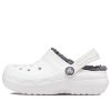 Saboți cu căptușeală Crocs (GS) Classic „White Grey” 207009-10M