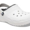 Saboți cu căptușeală Crocs (GS) Classic „White Grey” 207009-10M