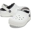 Saboți cu căptușeală Crocs (GS) Classic „White Grey” 207009-10M