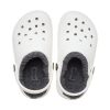 Saboți cu căptușeală Crocs (GS) Classic „White Grey” 207009-10M