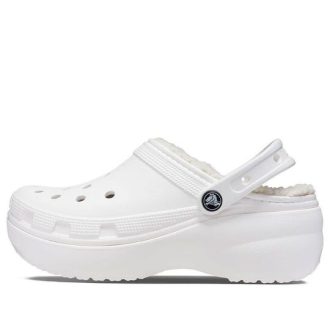 Saboți cu căptușeală cu platformă Crocs (WMNS) „albi” 207938-100