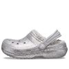 Saboți cu căptușeală cu sclipici Crocs (GS) „Silver Grey” 205937-00N