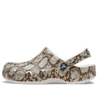 Saboți cu imprimeu sezonier Crocs Baya „Oyster Mushroom” 206230-13T