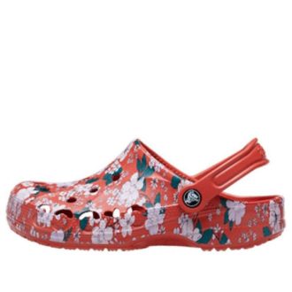 Saboți cu imprimeu sezonier Crocs Baya „Spicy Orange White” 206230-82Z