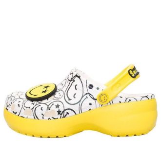 Saboți cu platformă clasică Crocs (WMNS) x Smiley World Charm „Yellow White” 207980-94S