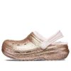 Saboți cu sclipici cu căptușeală Crocs (GS) „Gold Pink” 207462-2UB
