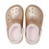 Saboți cu sclipici cu căptușeală Crocs (GS) „Gold Pink” 207462-2UB