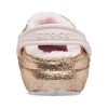 Saboți cu sclipici cu căptușeală Crocs (GS) „Gold Pink” 207462-2UB
