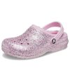 Saboți cu sclipici cu căptușeală Crocs (GS) „roz” 207462-6S0