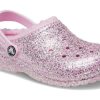 Saboți cu sclipici cu căptușeală Crocs (GS) „roz” 207462-6S0