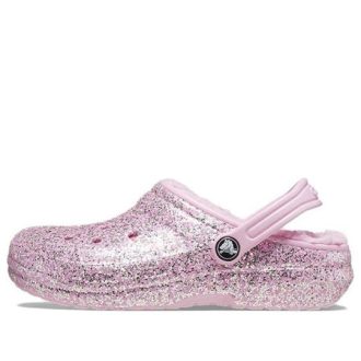 Saboți cu sclipici cu căptușeală Crocs (GS) „Roz” 207463-6S0