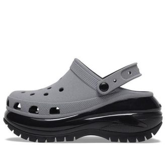 Saboți reflectorizați Crocs Mega Crush „Grey Black” 209172-1LP
