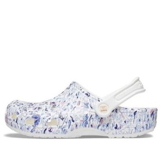 Sandale albe Crocs (WMNS) Liberty London x Crocs Classic Clog Beach Flowers 206447-97E
