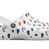 Sandale Crocs Classic Clog Printing Alb Albastru 206053-94S Sandale Crocs Classic Clog Printing Alb Albastru 206053-94S