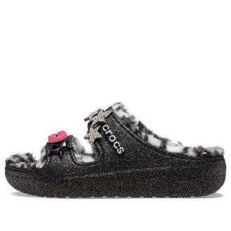 Sandale Crocs Classic Cozzzy Disco Glitter „Negru” 208074-0C4