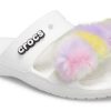 Sandale Crocs Classic Fur Sure cu 2 bretele „Albe” 207405-100