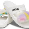 Sandale Crocs Classic Fur Sure cu 2 bretele „Albe” 207405-100