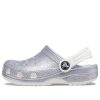 Sandale Crocs (GS) Classic cu sclipici „Alb argintiu” 206993-94S